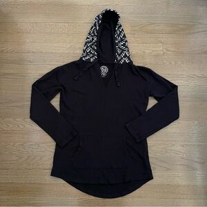SO Women's V-Neck Hoodie Black Sweatshirt Size X Small